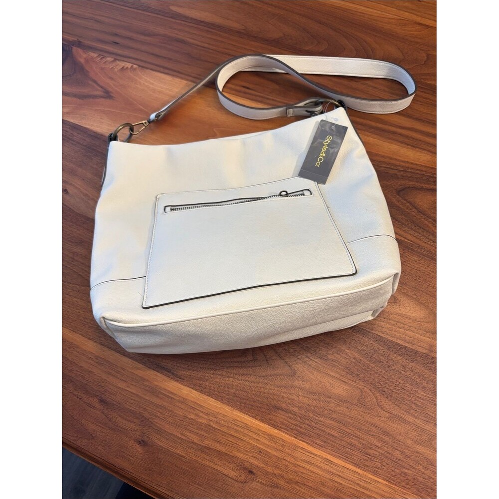 NWT New Style & Co Alabaster Cream Tote Shoulder Bag Purse